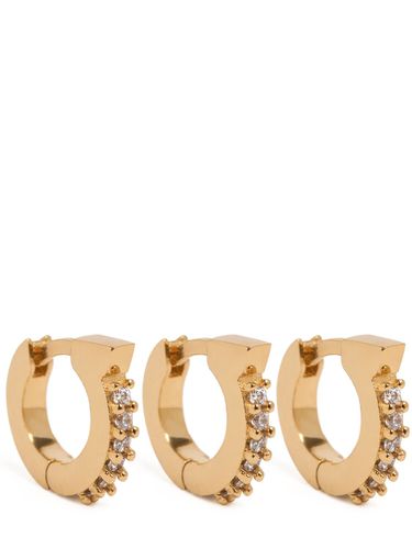 Set Of 3 Gancio Hoop Earrings - FERRAGAMO - Modalova