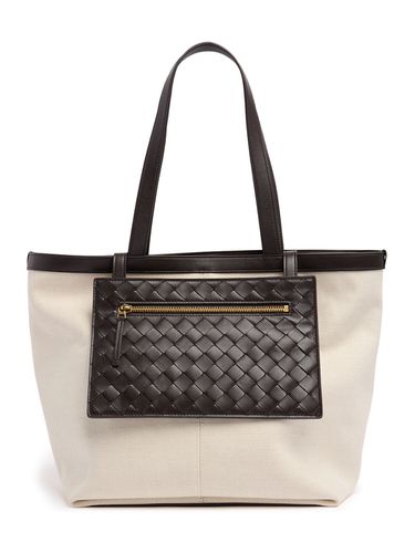 Bolso Tote Mediano Flip Flap De Lona De Algodón - BOTTEGA VENETA - Modalova