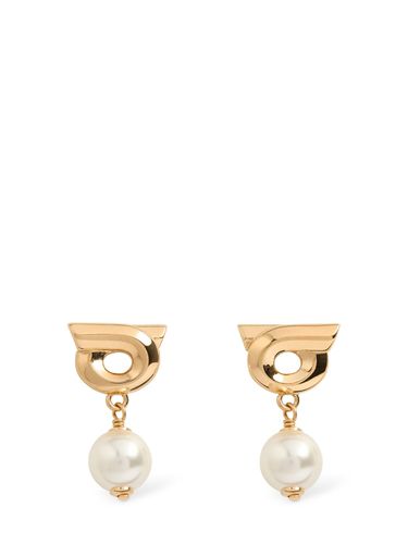 Gancio Faux Pearl Drop Earrings - FERRAGAMO - Modalova