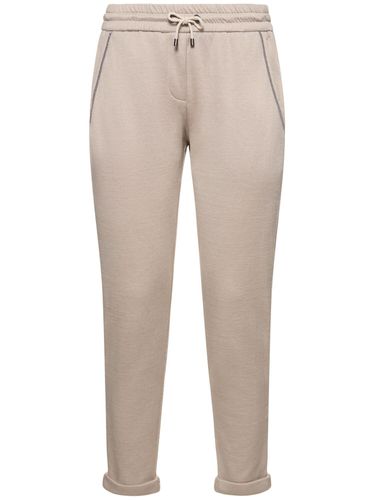 Cotton Blend Jersey Sweatpants - BRUNELLO CUCINELLI - Modalova