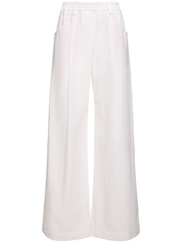 Pleated Poplin Wide Pants - BRUNELLO CUCINELLI - Modalova