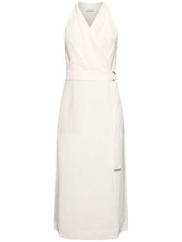 Belted Poplin Midi Wrap Dress - BRUNELLO CUCINELLI - Modalova