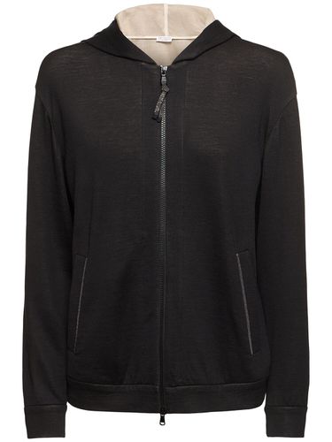 Cotton Blend Jersey Sweatshirt Hoodie - BRUNELLO CUCINELLI - Modalova