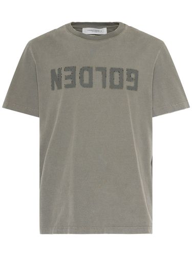 Logo Distressed Cotton Jersey T-shirt - GOLDEN GOOSE - Modalova