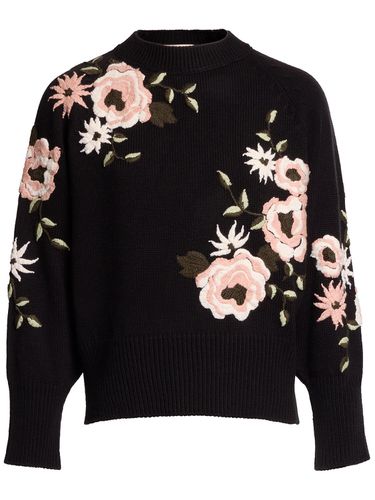 Embroidered Wool Crewneck Sweater - ELIE SAAB - Modalova