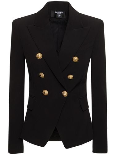 Wide Lapel Viscose Crepe Jacket - BALMAIN - Modalova