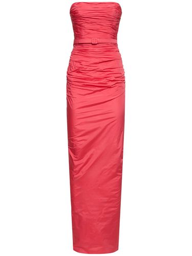 Strapless Ruched Taffeta Long Dress - ZUHAIR MURAD - Modalova