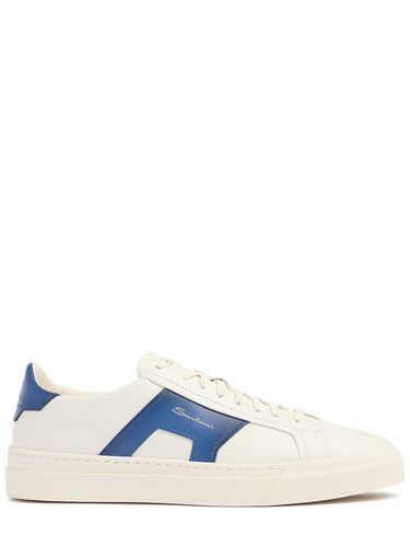 Leather Low Top Sneakers - SANTONI - Modalova