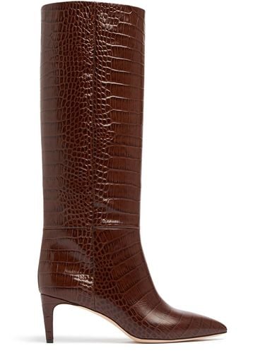 Mm Stiletto Croc Embossed Boots - PARIS TEXAS - Modalova