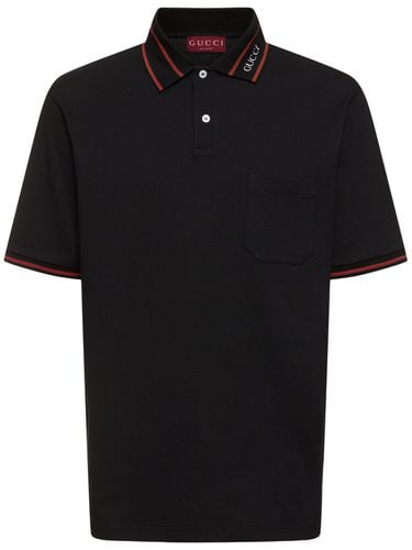 Polo De Algodón Piqué - GUCCI - Modalova