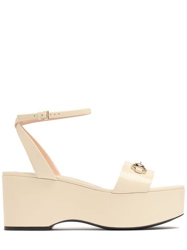 Mm Horsebit Leather Flatform Sandals - GUCCI - Modalova