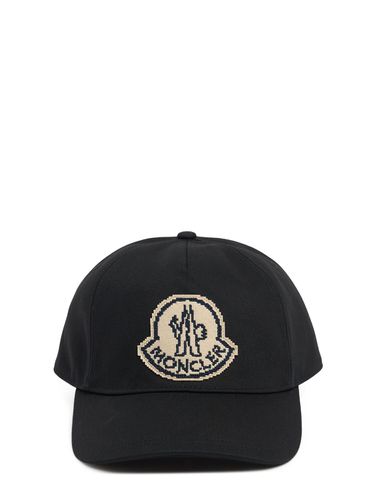 Logo Detail Cotton Baseball Cap - MONCLER - Modalova