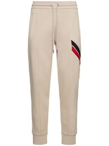 Pantalones Deportivos De Algodón Con Tricolor - MONCLER - Modalova