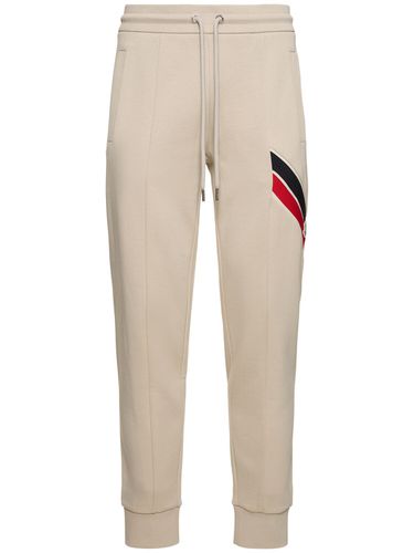 Tricolor Detail Cotton Sweatpants - MONCLER - Modalova