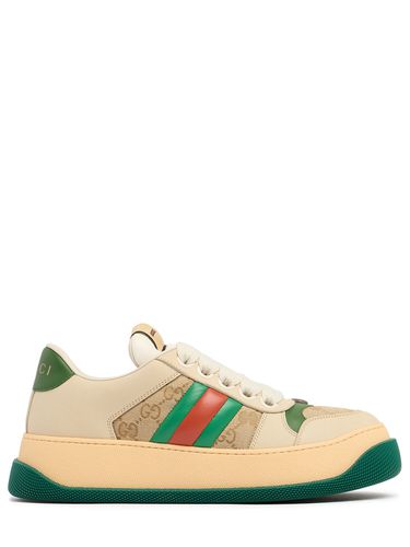 Mm Screener Leather Sneakers W/ Web - GUCCI - Modalova