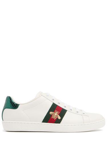 Mm New Ace Bee Leather Sneakers - GUCCI - Modalova