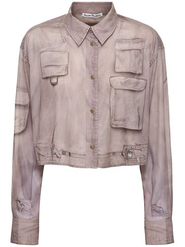 Cotton Voile Crop Cargo Shirt - ACNE STUDIOS - Modalova