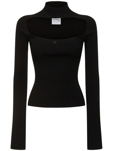 Hyperbole Rib Knit Viscose Sweater - COURREGES - Modalova