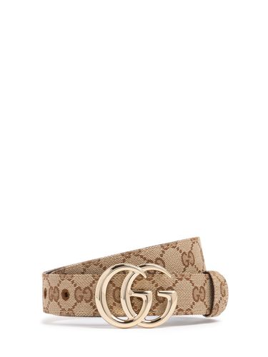 Mm Gg Marmont Canvas Belt - GUCCI - Modalova