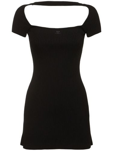 Hyperbole Rib Knit Viscose Mini Dress - COURREGES - Modalova