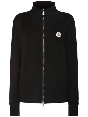 Viscose Blend Zip-up Sweatshirt - MONCLER - Modalova