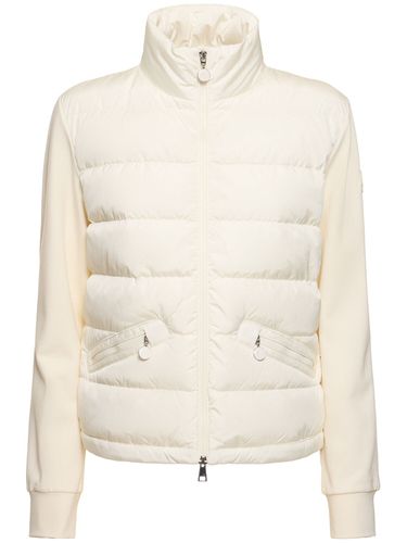 Padded Viscose Blend Zip-up Sweatshirt - MONCLER - Modalova