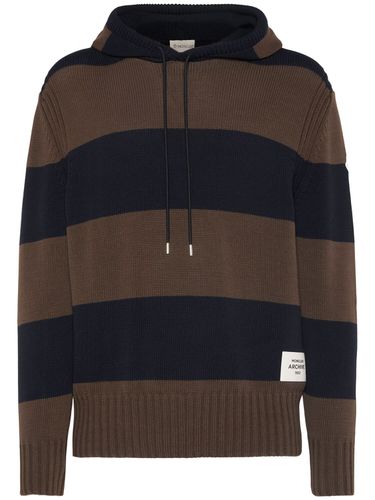 Striped Cotton Hoodie - MONCLER - Modalova