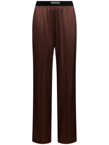 Logo Silk Satin Pajama Pants - TOM FORD - Modalova