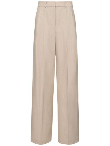 Double Pleated Wool Wide Pants - THEORY - Modalova