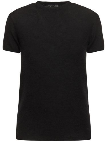 Cashmere & Silk Knit Short Sleeve Top - TOM FORD - Modalova