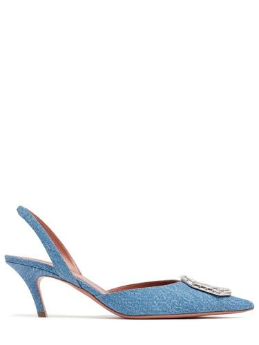 Mm Camelia Denim Print Suede Heels - AMINA MUADDI - Modalova