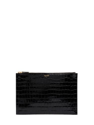 Pouch De Piel Efecto Cocodrilo Con Correa - TOM FORD - Modalova