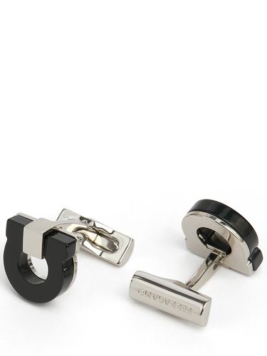 Onyx Gancio Cufflinks - FERRAGAMO - Modalova