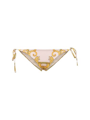 Printed Lycra Bikini Bottoms - VERSACE - Modalova