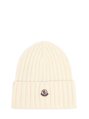 Knitted Wool Hat - MONCLER - Modalova