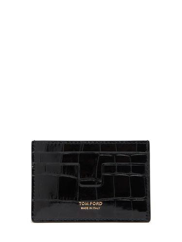 Shiny Croc Embossed Card Holder - TOM FORD - Modalova