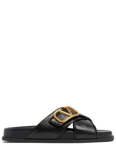 Mm V Logo Leather Slides - VALENTINO GARAVANI - Modalova