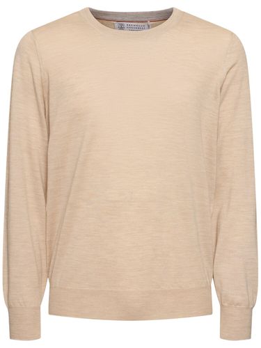 Maglia Girocollo In Lana E Cashmere - BRUNELLO CUCINELLI - Modalova