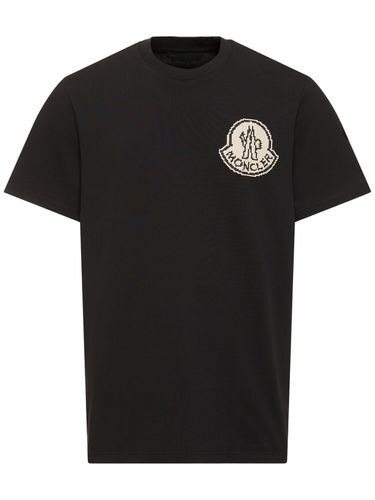 Logo Cotton Jersey T-shirt - MONCLER - Modalova