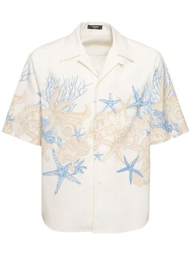 Camisa De Algodón Estampada - VERSACE - Modalova