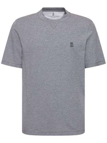 Cotton Logo T-shirt - BRUNELLO CUCINELLI - Modalova