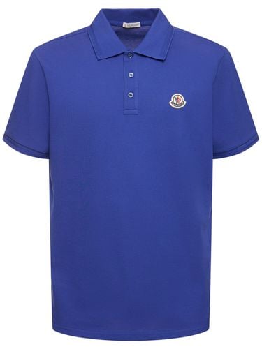 Polo De Algodón Con Parche - MONCLER - Modalova