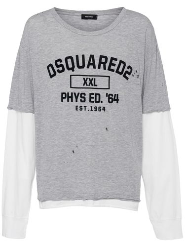 Long-sleeved Logo Jersey T-shirt - DSQUARED2 - Modalova