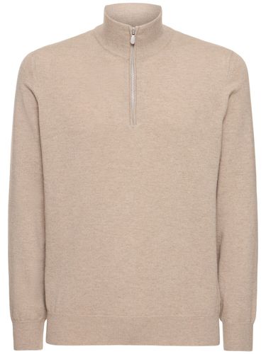 Half Zip Cashmere Turtleneck Sweater - BRUNELLO CUCINELLI - Modalova