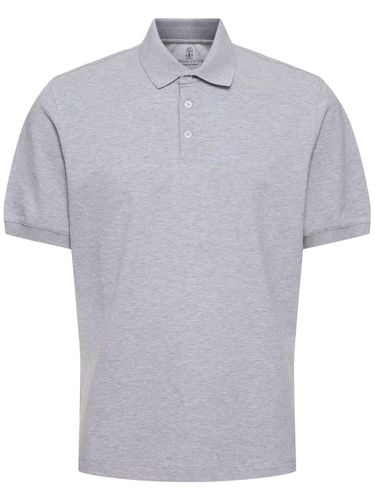 Camiseta Polo De Algodón Piqué - BRUNELLO CUCINELLI - Modalova