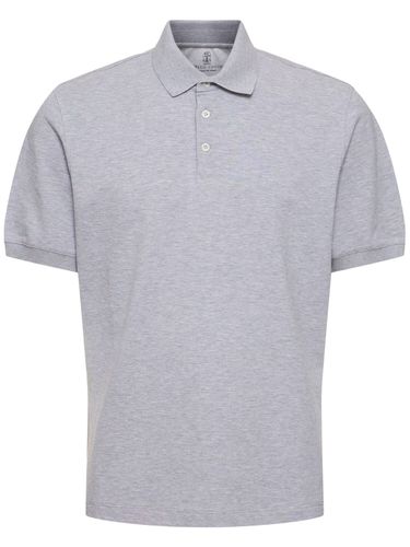 Cotton Piquet Polo - BRUNELLO CUCINELLI - Modalova