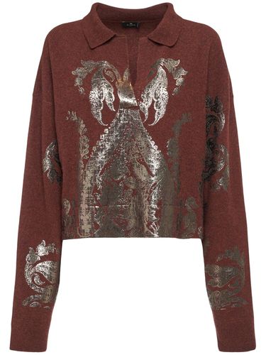 Printed Wool Polo Sweater - ETRO - Modalova