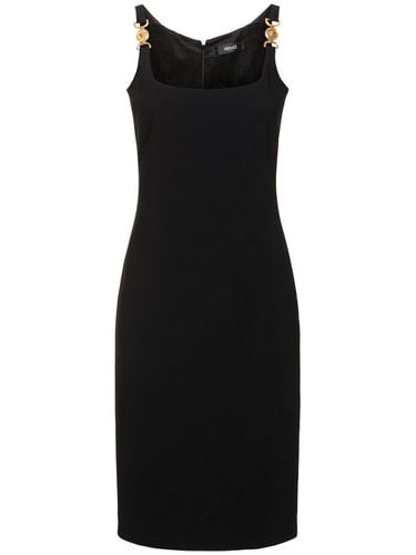 Stretch Cady Midi Dress - VERSACE - Modalova