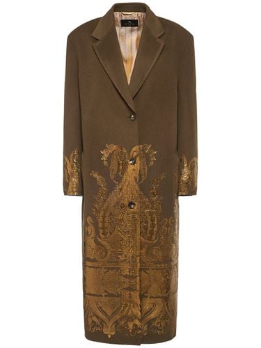 Wool & Cashmere Printed Long Coat - ETRO - Modalova