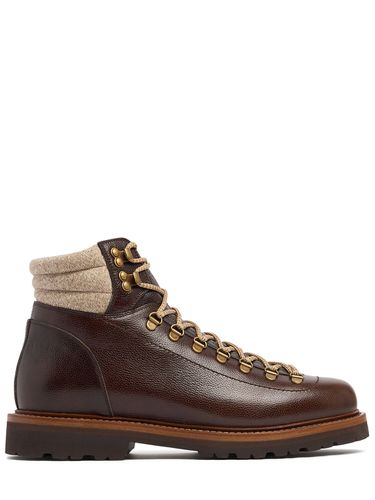 Lace-up Leather Hiking Boots - BRUNELLO CUCINELLI - Modalova